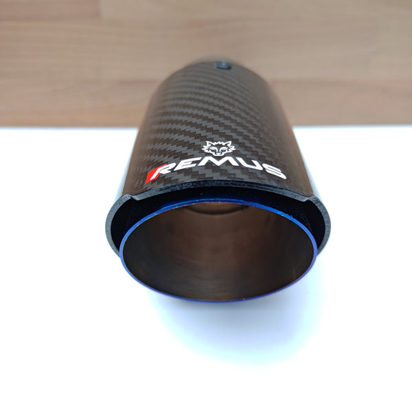 REMUS Performance Exhaust Blue Tip Gloss Carbon Fibre