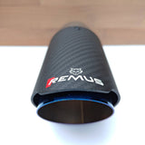 REMUS Performance Exhaust Blue Tip Matte Carbon Fibre - CarbonTeq UK