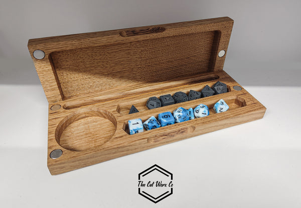 Double Dice Vault - Solid Oak - Handmade - Dice Storage