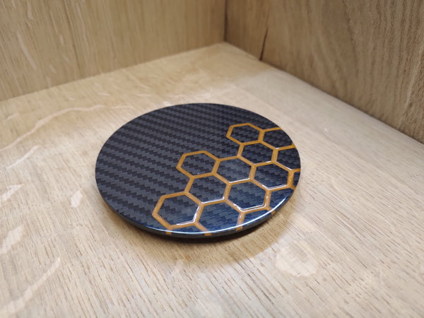 Honeycomb Resin Round Carbon Fibre Coaster