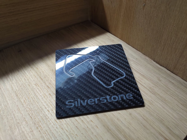 Silverstone Engraved Carbon Coaster