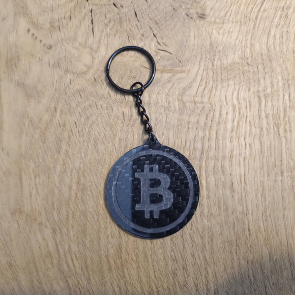 Bitcoin Carbon Fibre Keyring