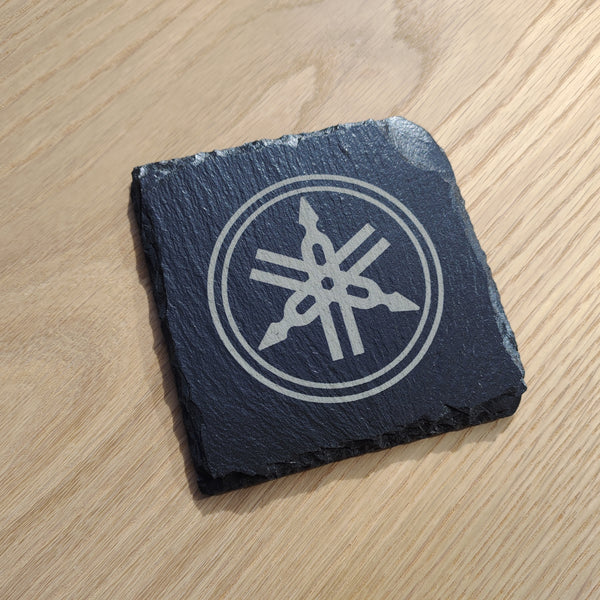 Yamaha Logo Etched Slate Coaster