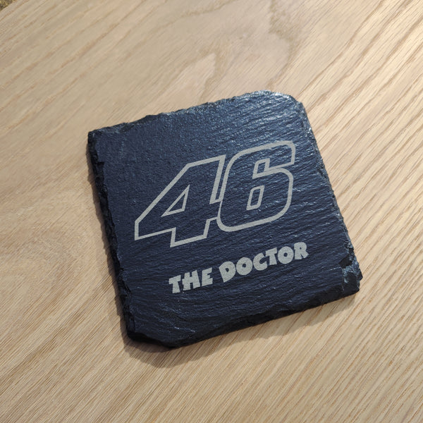 46 The Doctor Valentino Rossi Etched Slate Coaster