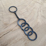 Audi Logo Carbon Fibre Keyring - CarbonTeq UK