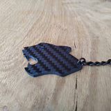 Panther Head Carbon Fibre Keyring - CarbonTeq UK