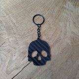 Skull Carbon Fibre Keyring - CarbonTeq UK