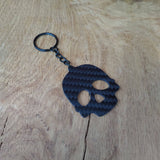 Skull Carbon Fibre Keyring - CarbonTeq UK
