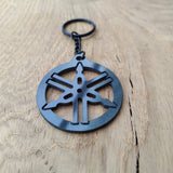 Yamaha Badge Carbon Fibre Keyring - CarbonTeq UK